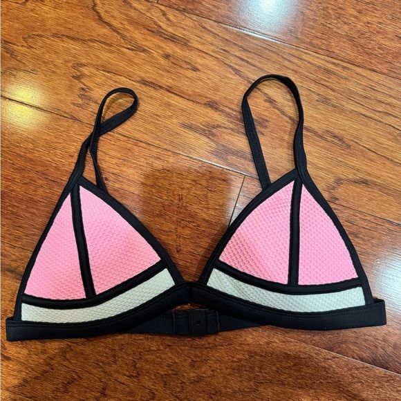 Triangl Swimwear Pink and Black Bikini Top - Picture 1 of 4